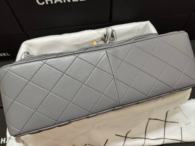 Ch**el flap bag lambskin leather gold chain gray a1113 30cm