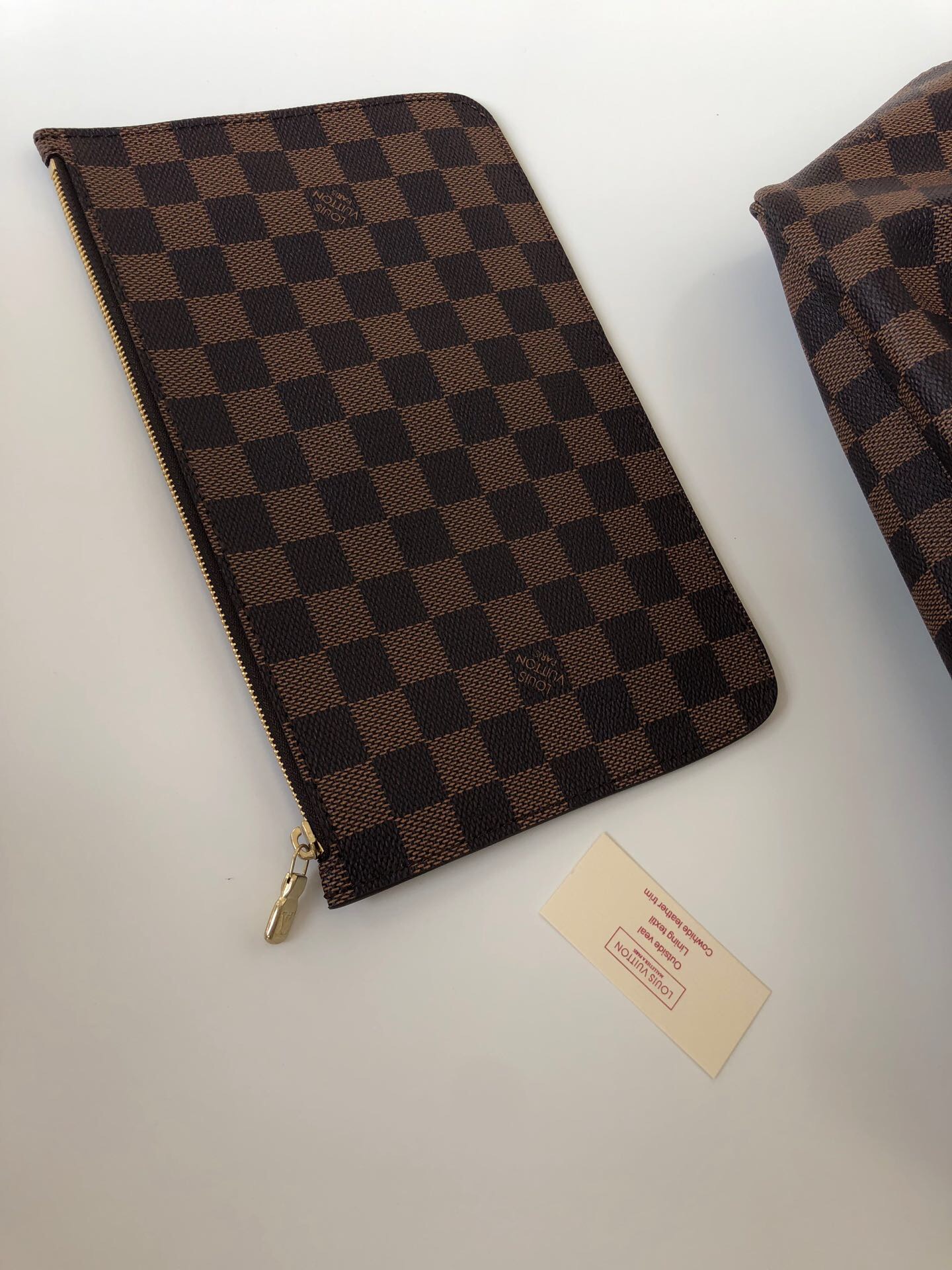 LV Neverfull shopping MM bag black check powder 32CM m41358