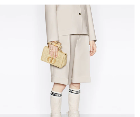 d10r small caro bag pale yellow S*pple cannage calfskin m9241 20cm