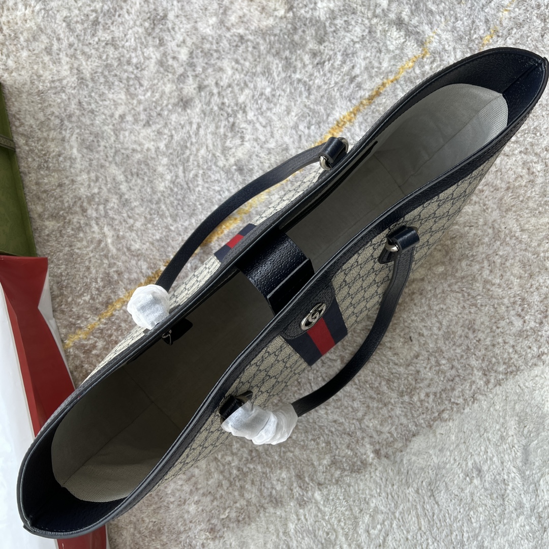 Gvc*1 ophidia medium leather canvas tote 38cm