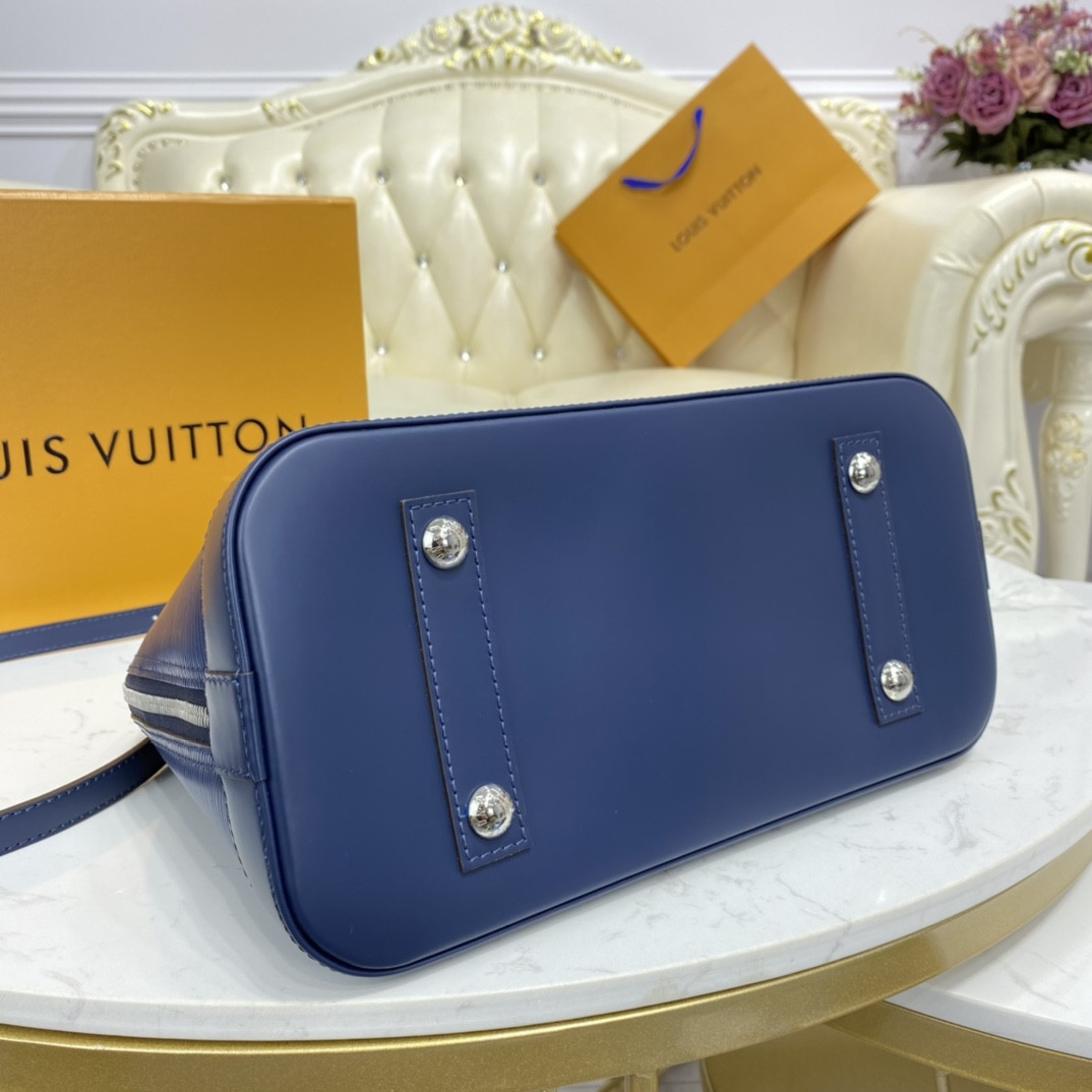 LV Alma BB stripe epi leather noir M40862 Indigo - 24x11.5x18cm