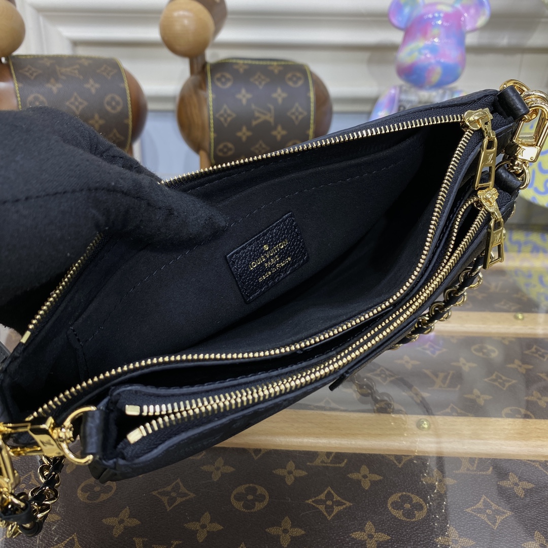 LV MULTI POCHETTE Black Monogram Empreinte LEATHER M80399 - 25x14.5x4.5cm