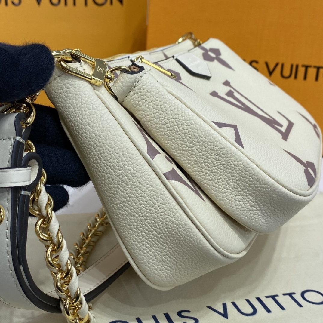 LV MULTI POCHETTE WHITE LEATHER M45777 - 25x14.5x4.5cm