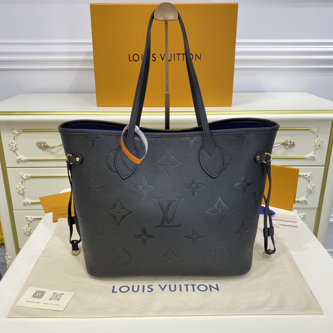 LV NEVERFULL MM Monogram Empreinte Leather Black M45685 - 31cmx 28 x 14 cm