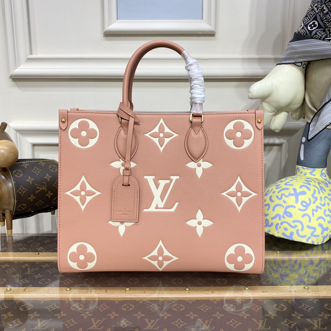 LV OnTheGo MM M45494 Trianon Pink -Cream - 35 x 27 x 14 cm