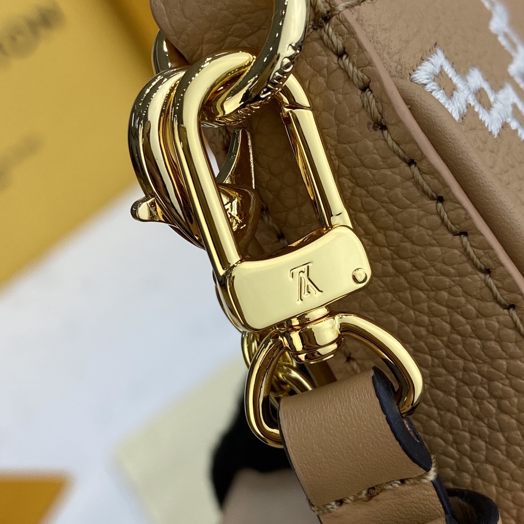 LV Easy Pouch On Strap M80349 Beige embossing 19 x 11.5 x 3 cm