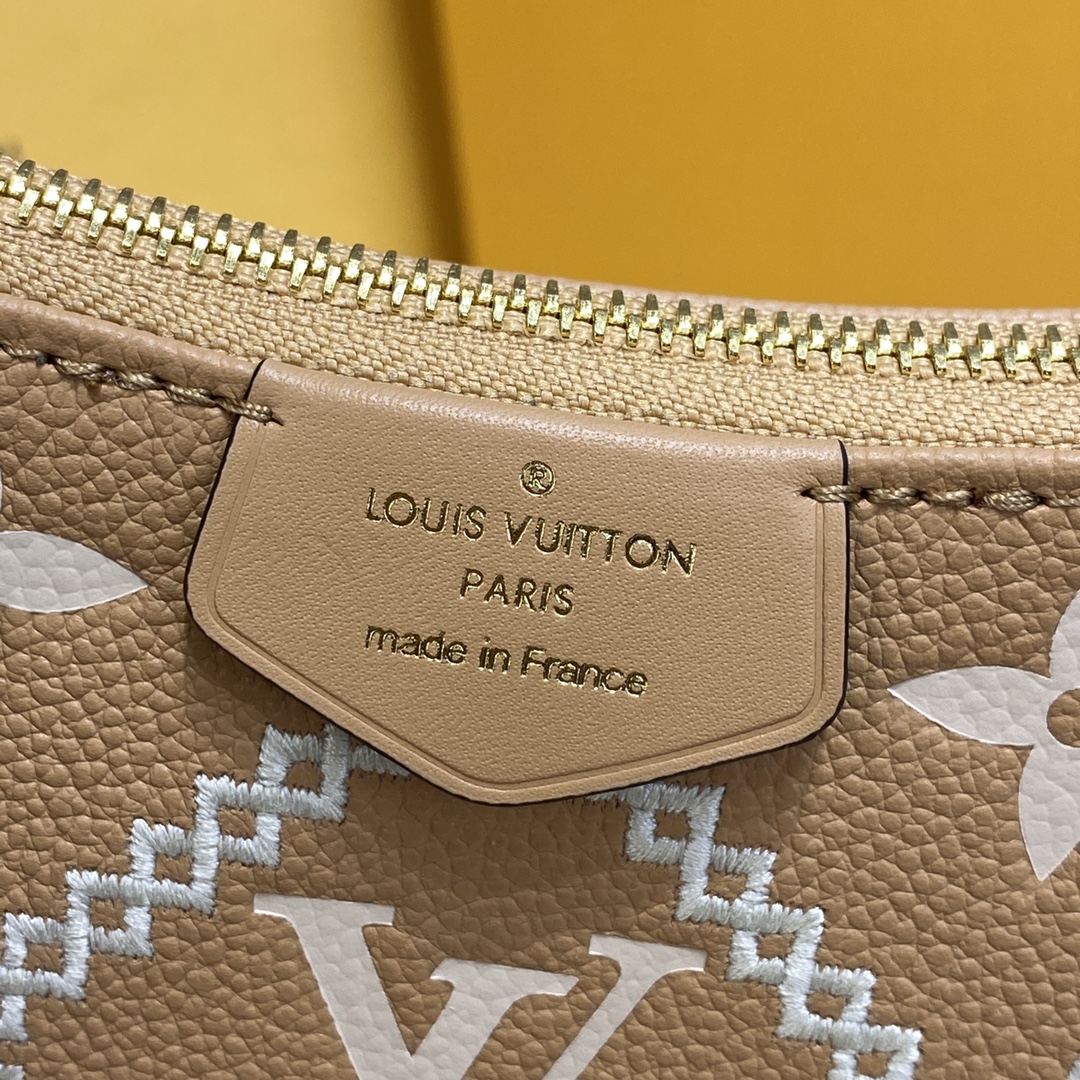 LV Easy Pouch On Strap M80349 Beige embossing 19 x 11.5 x 3 cm