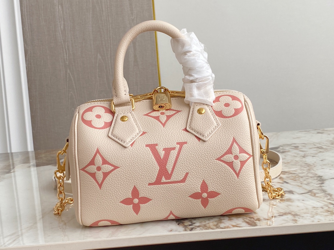 LV Speedy Bandoulière 20 M46397 Crème Beige - 20.5x13.5x12cm