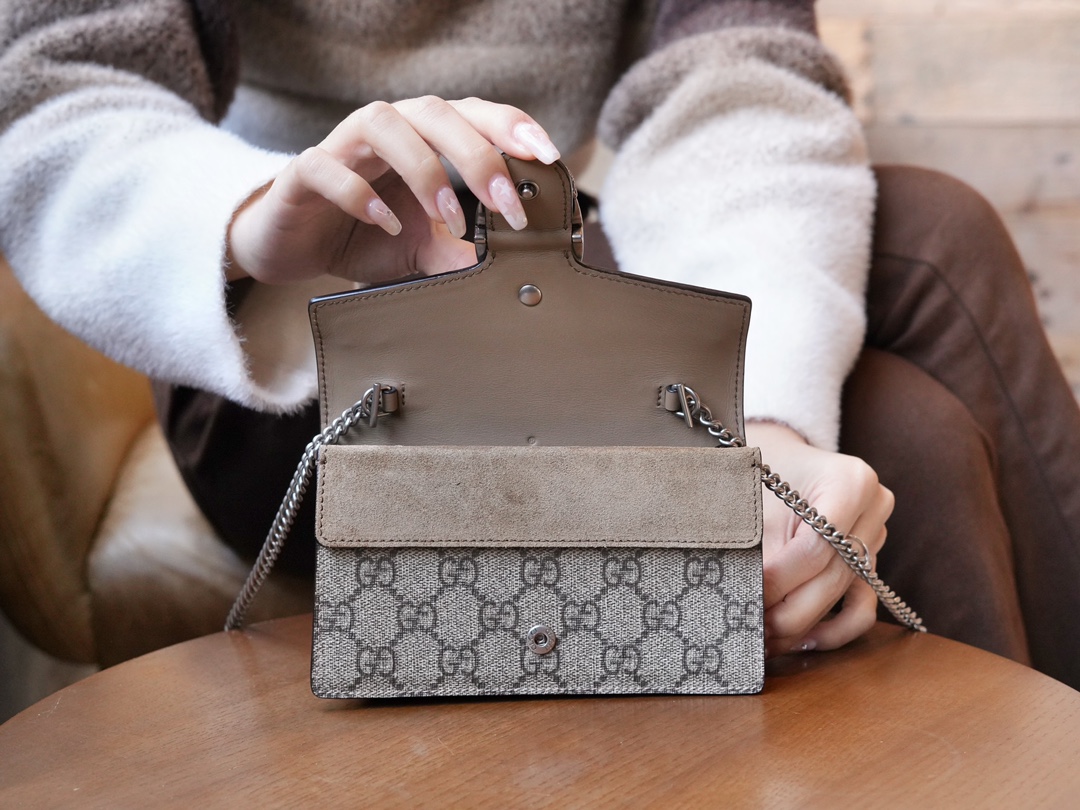 gvc*1 dionysus S*per mini leather bag taupe ‎476432 - 16.5x10x4cm