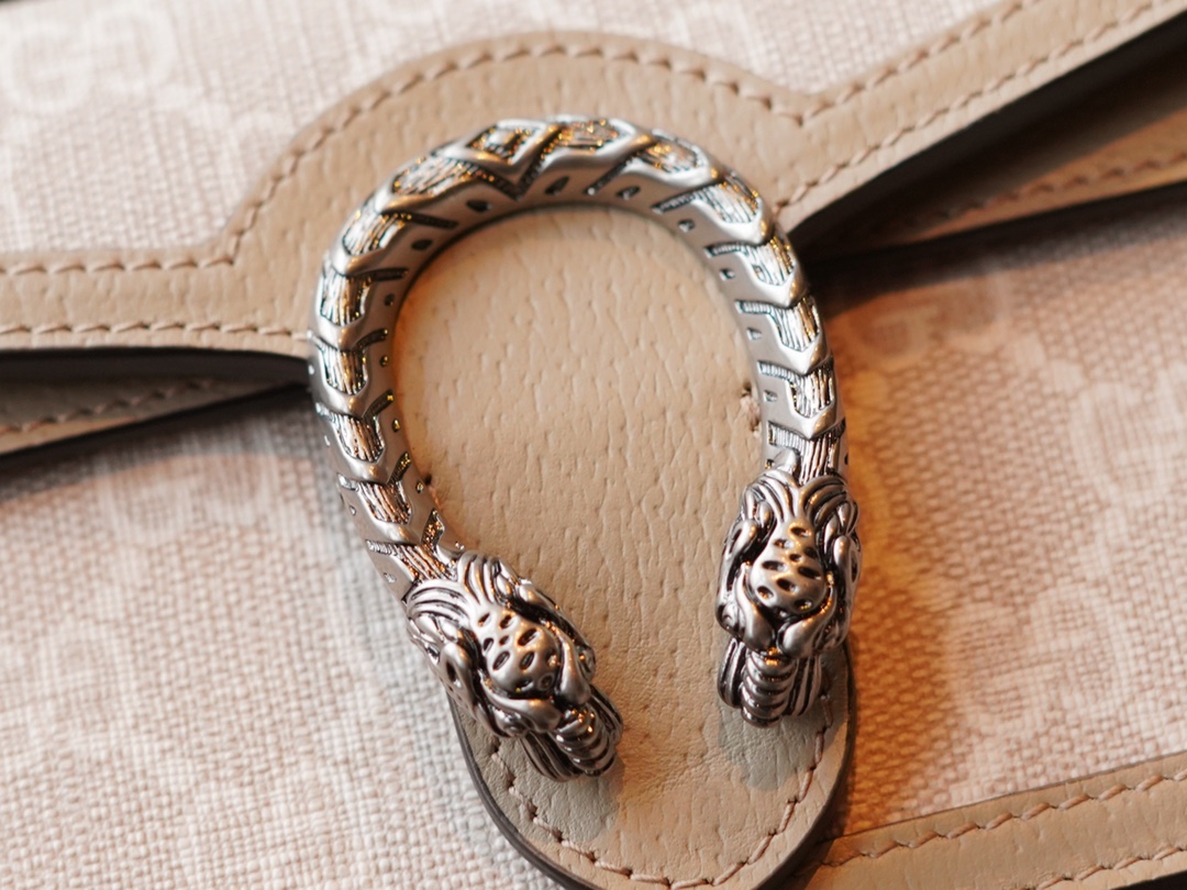 gvc*1 dionysus S*per mini leather bag beige and white ‎476432 - 16.5x10x4cm