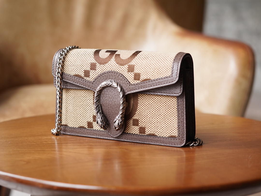 gvc*1 dionysus S*per mini leather bag beige and brown ‎476432 - 16.5x10x4cm