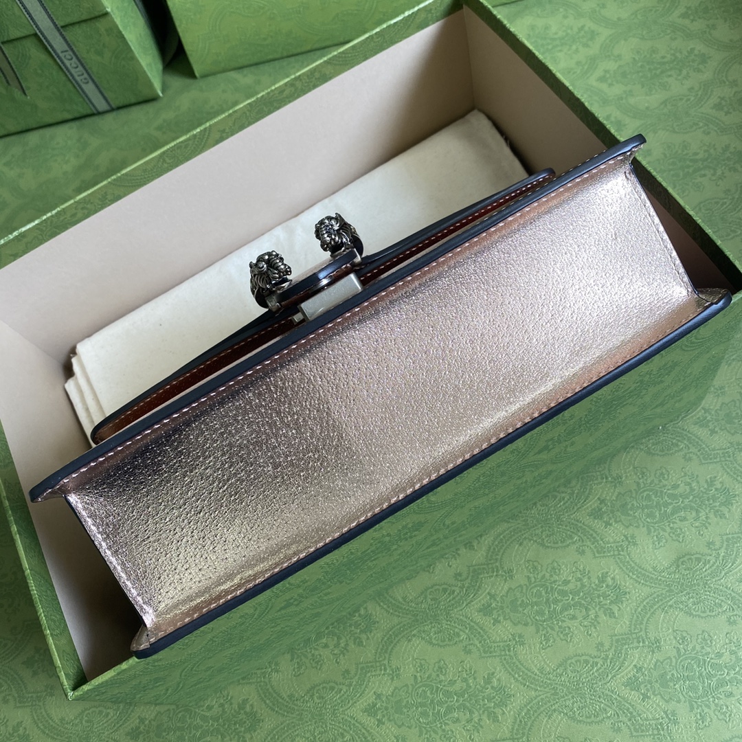 Gvc*1 dionysus small shoulder bag copper lamé leather 499623 - 25x13.5x7cm