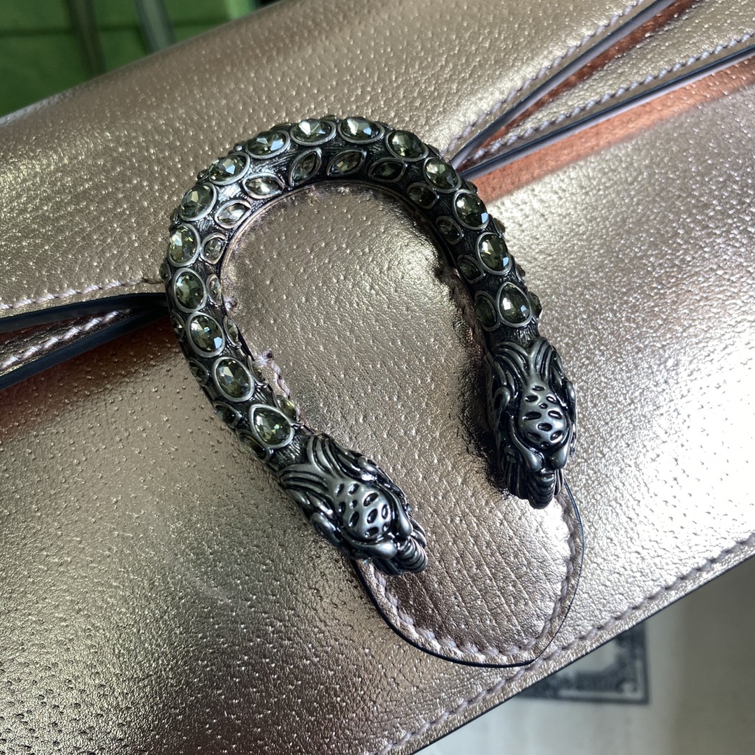 Gvc*1 dionysus small shoulder bag copper lamé leather 499623 - 25x13.5x7cm