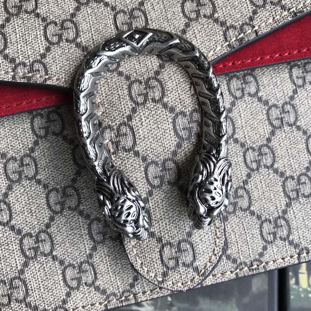 Gvc*1 small dionysus shoulder bag with large brown and red 400249 - 28x17x9cm