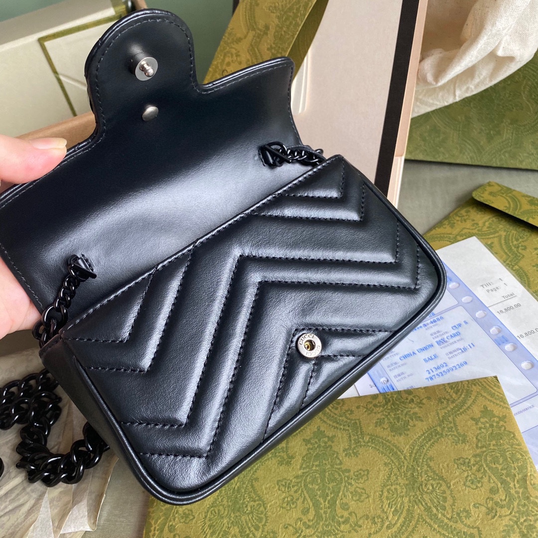 GG Marmont belt bag Black 699757 - 16.5 x 10 x 4.5cm