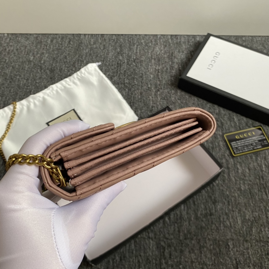 GG Marmont matelassé mini bag Rose beige 474575 – 20cm x 13cm x 6cm