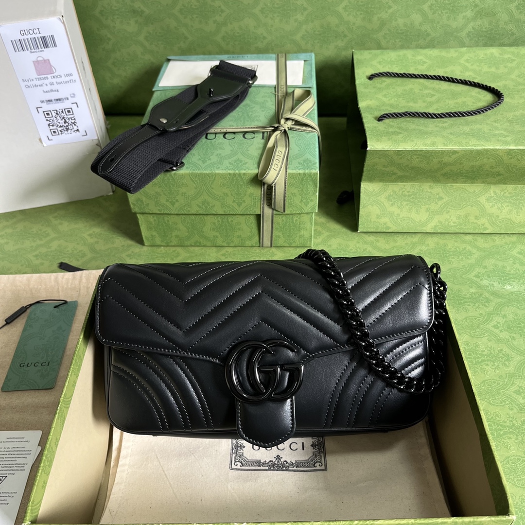 GG Marmont shoulder bag 734814 Black - 26x13x7cm