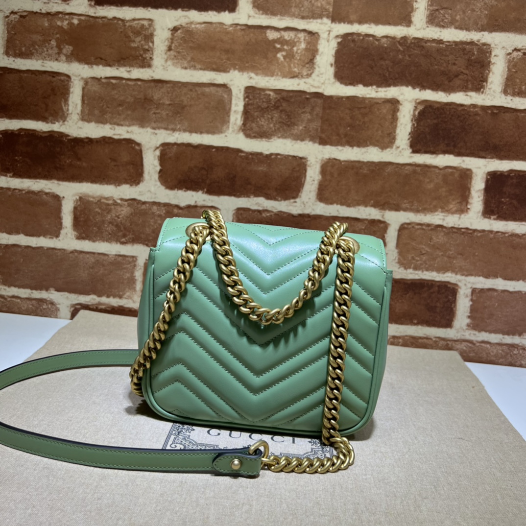 GG Marmont mini shoulder bag Green 739682 - 18x15x8cm