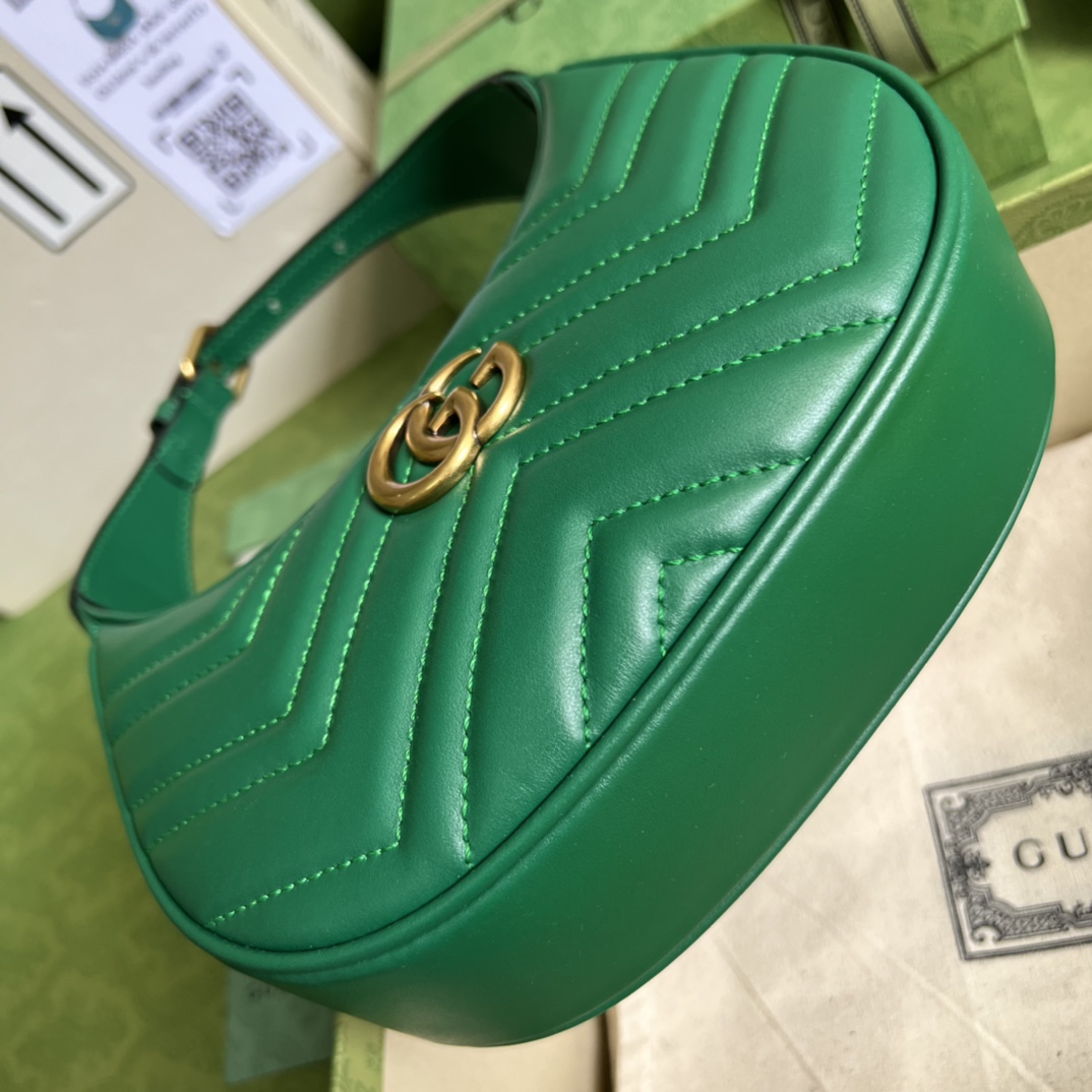 GG Marmont half-moon-shaped mini bag Green 699514 – 21.5 x 11 x 5cm