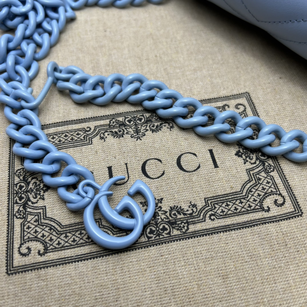 GG Marmont Mini belt bag Pale Blue 739599 - 12x12.5x7cm