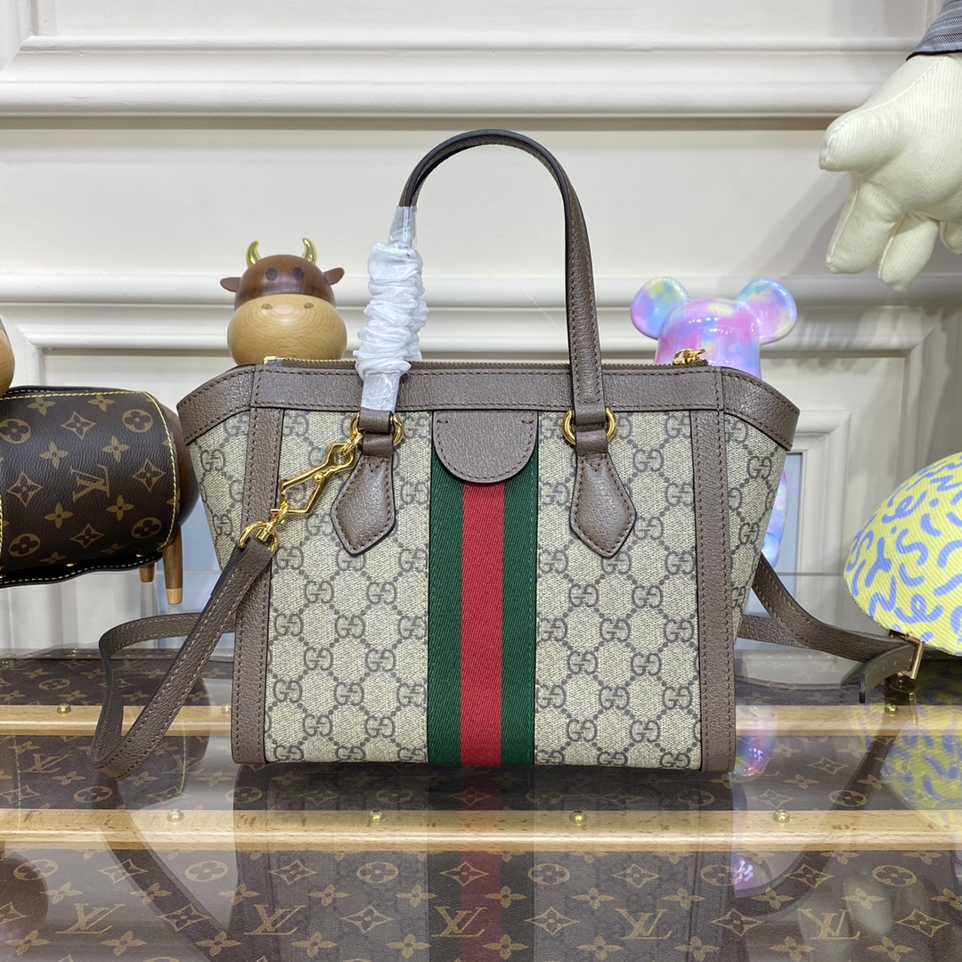 Gvc*1 ophidia small gg tote bag beige/ebony 547551 - 24 x 20.5 x 10.5cm