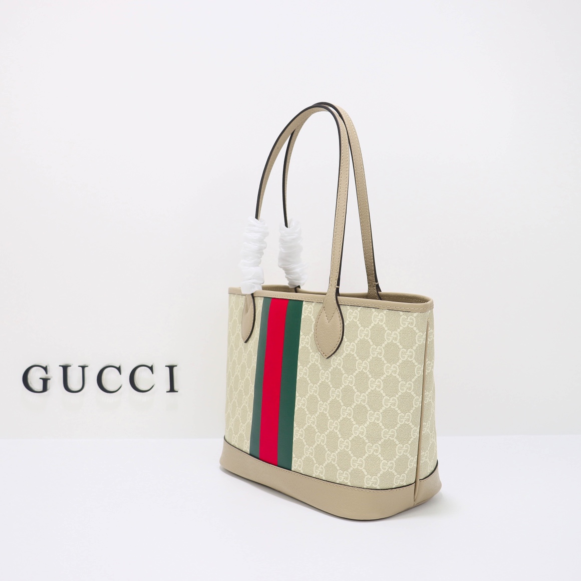 Gvc*1 ophidia small tote bag oatmeal leather  726762 - 25 x 22 x 12cm