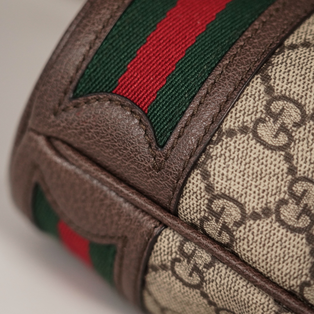 Gvc*1 ophidia mini gg bucket bag brown leather 550620 - 15.5x19x9cm