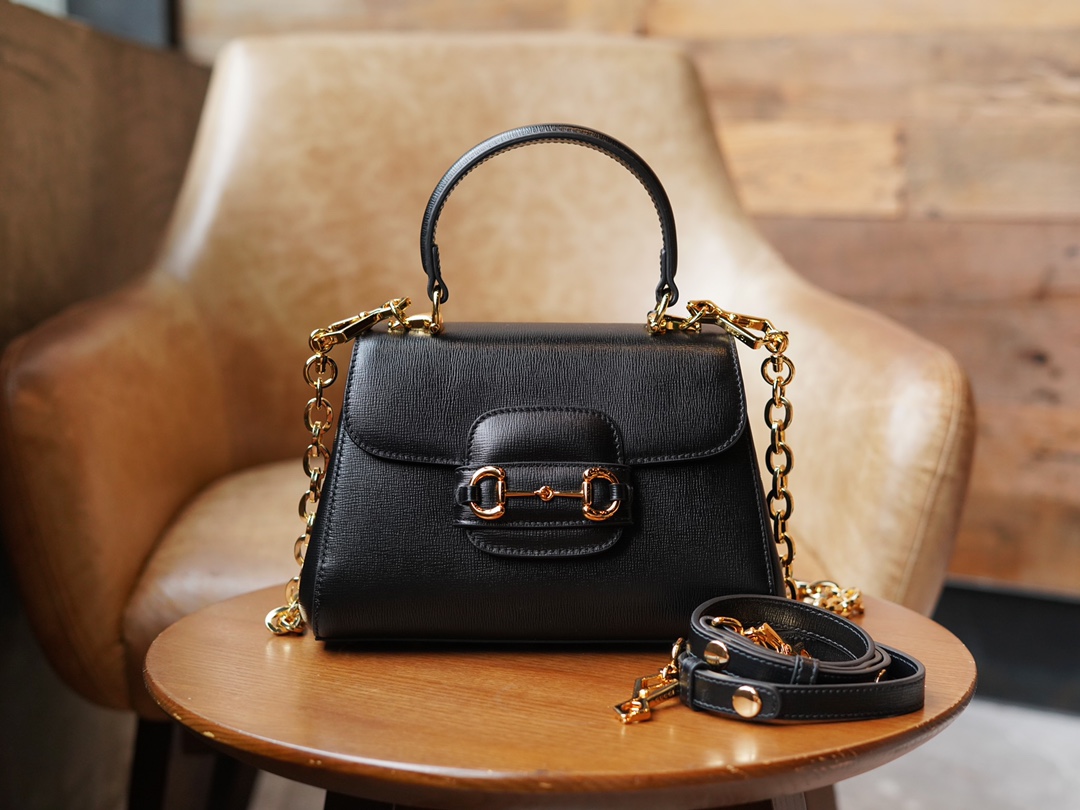 Gvc*1 horsebit 1955 small bag black703848 - 22x16x10.5cm