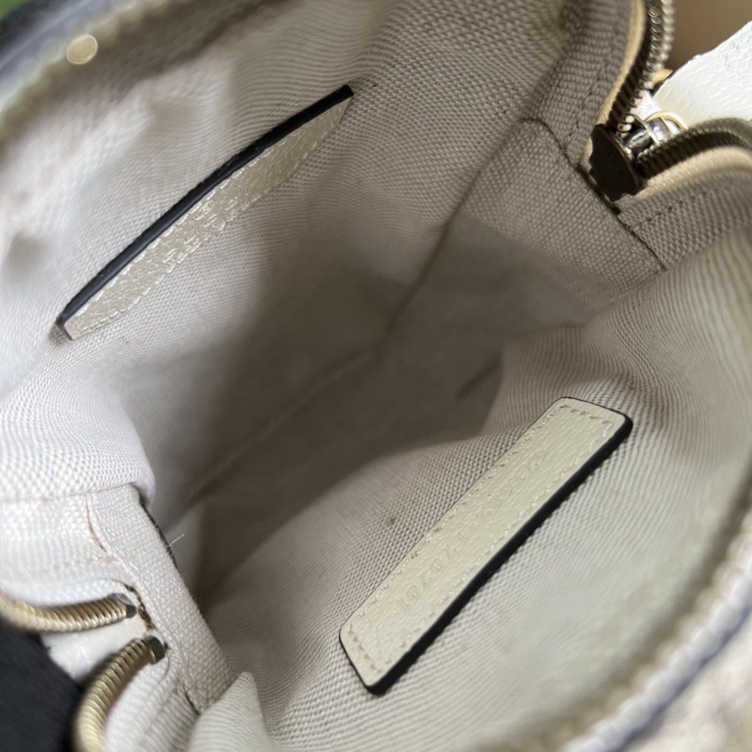 Gvc*1 ophidia mini bag 671682 white leather - 12x16x7cm