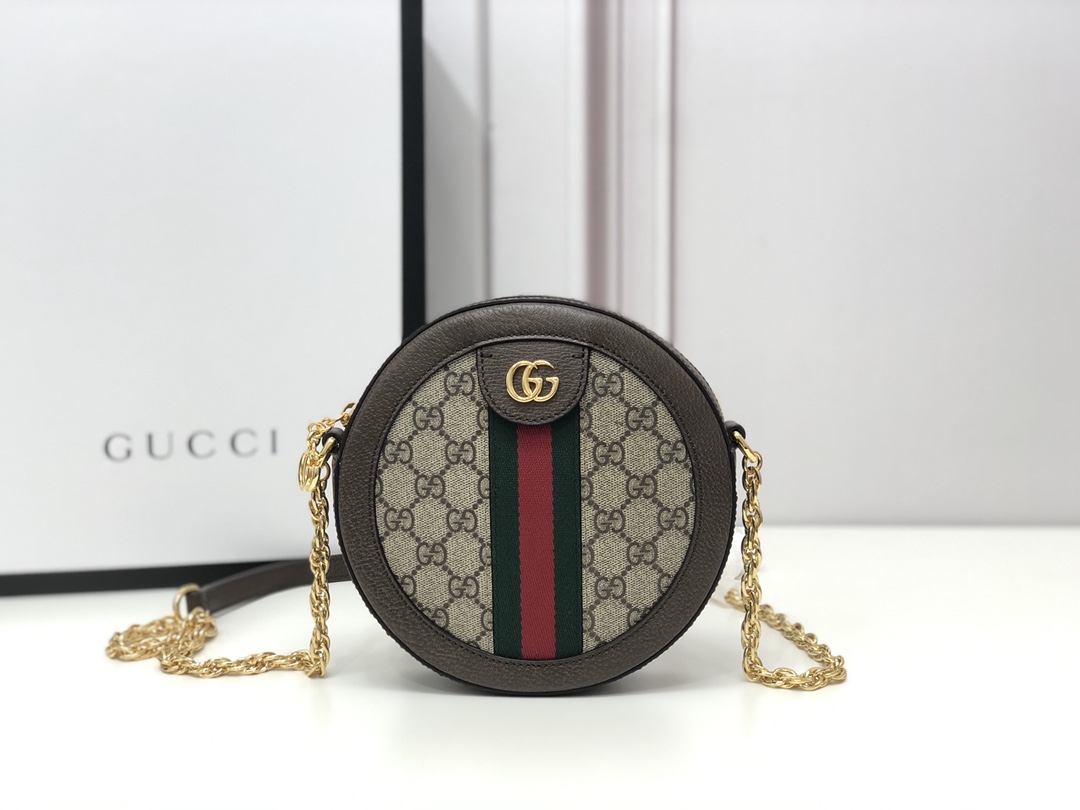 Gvc*1 ophidia mini gg round shoulder bag 550618    - 18x18x4.5cm
