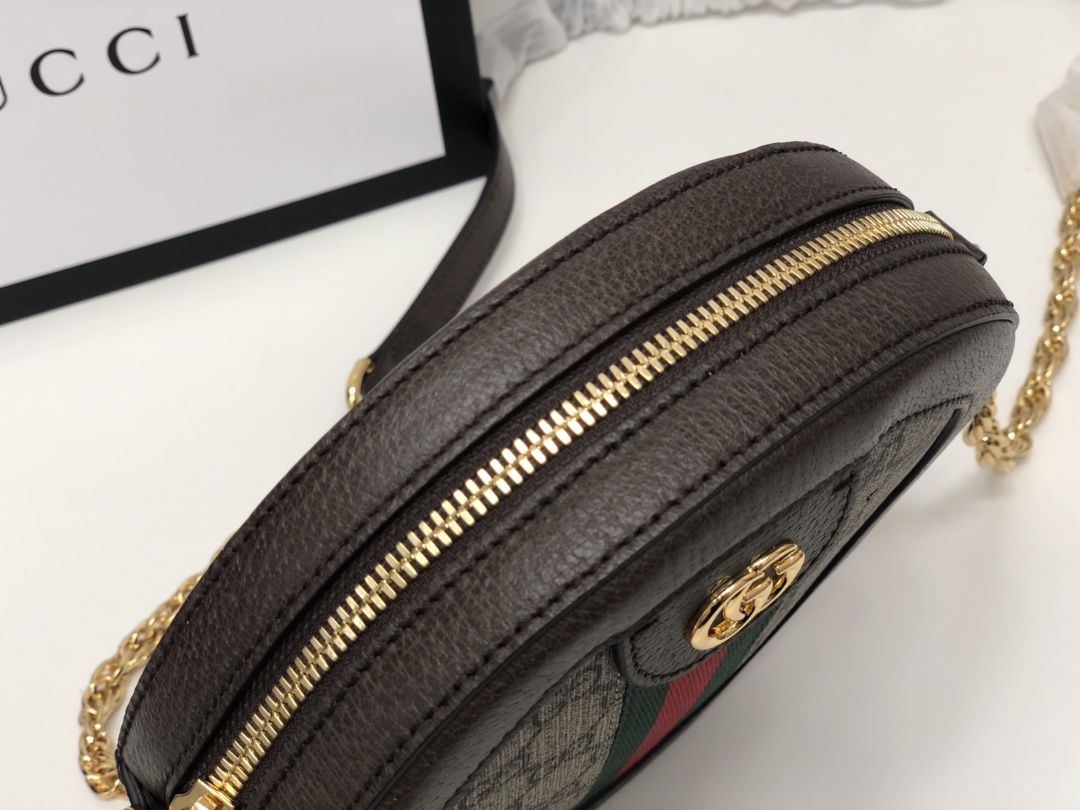 Gvc*1 ophidia mini gg round shoulder bag 550618    - 18x18x4.5cm