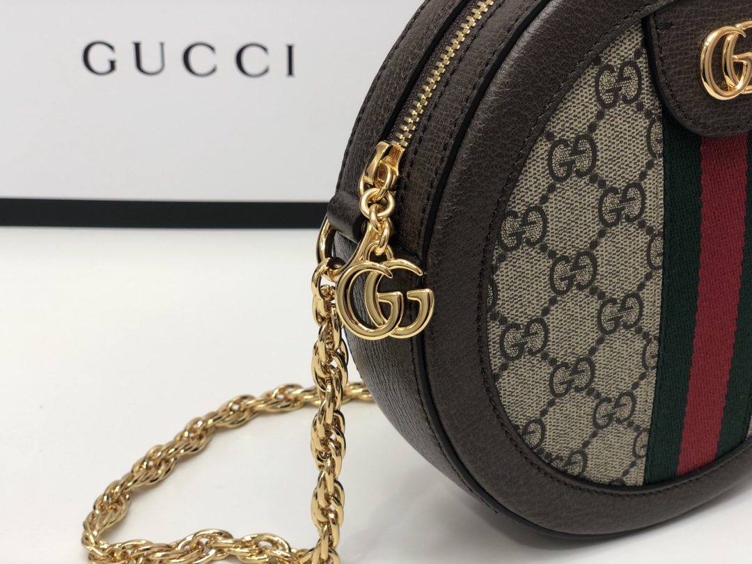 Gvc*1 ophidia mini gg round shoulder bag 550618    - 18x18x4.5cm