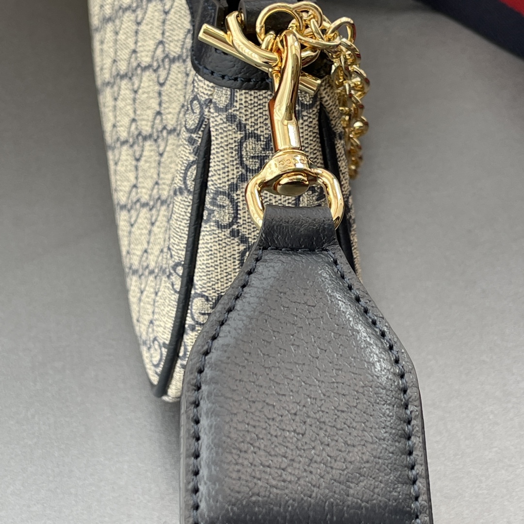 Gvc*1 ophidia small handbag black leather 735132  - 25 x 15.5 x 6cm