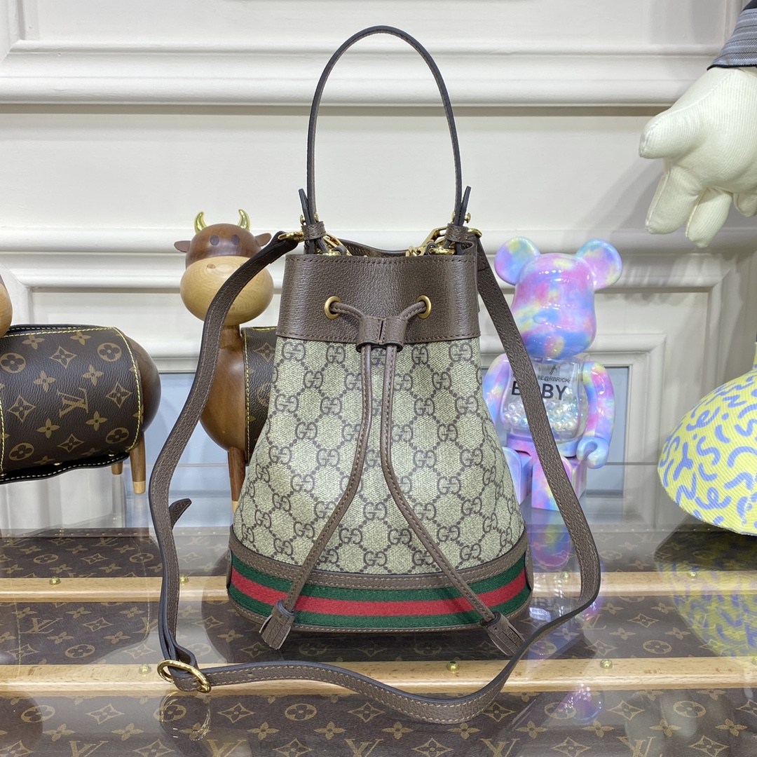 Gvc*1 ophidia medium tote bag brown leather 739730 - 38.5cm x 28.5cm x 15cm