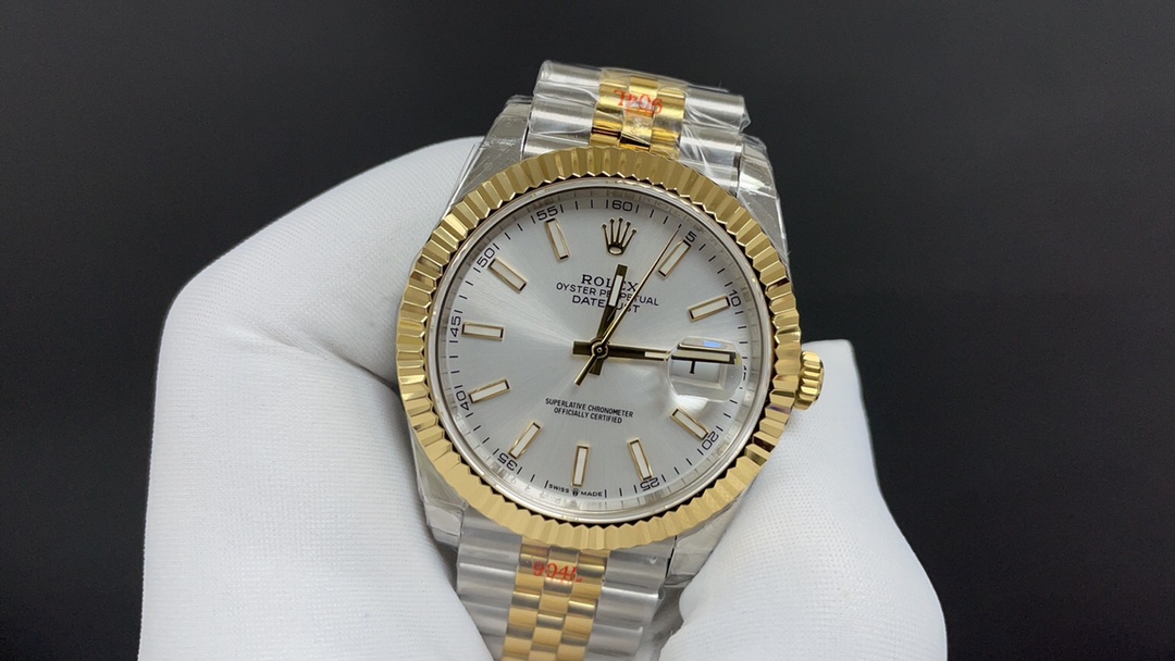 R01ex oyster perpetual date just  slivery and golden  41mm 3235