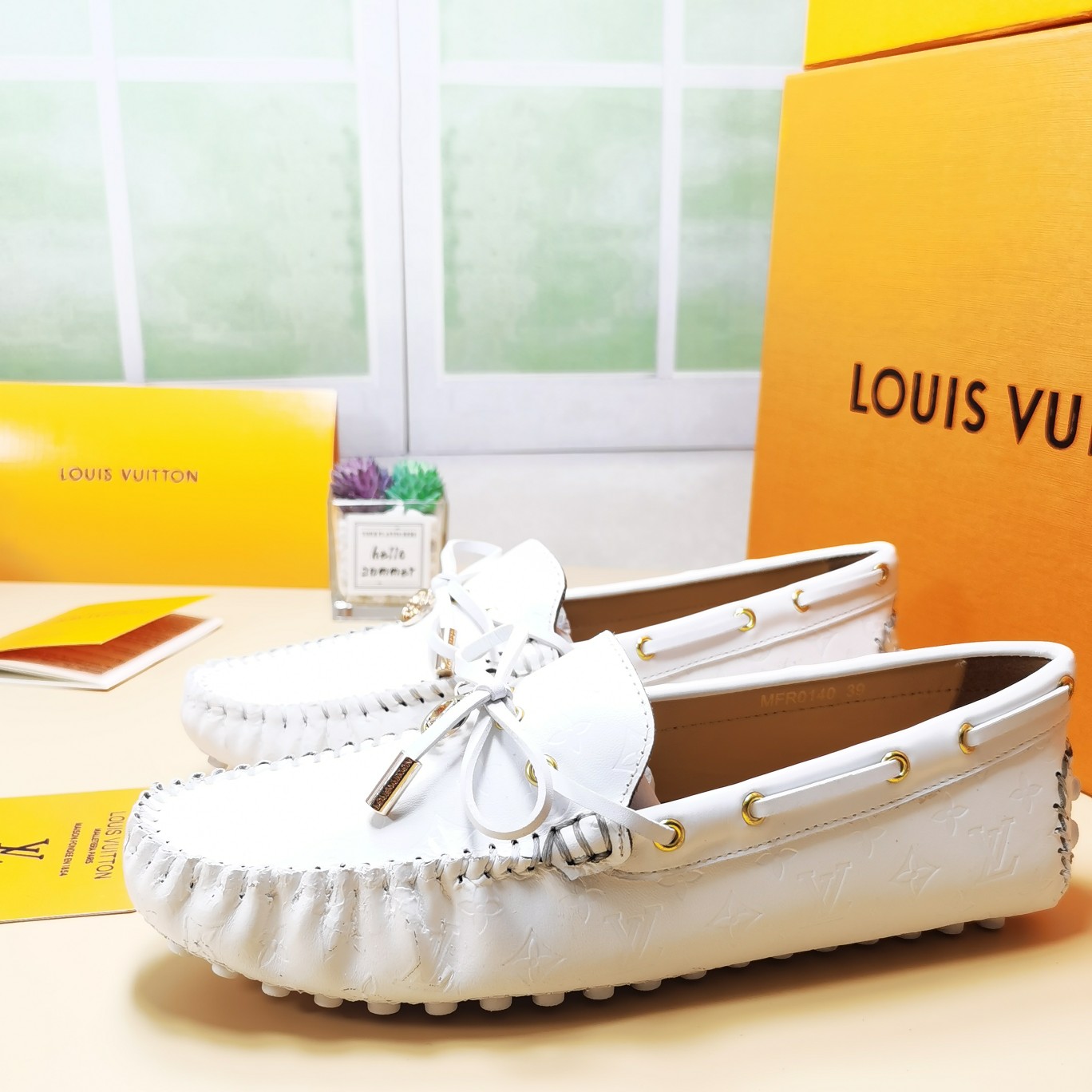 LV flat white shoe cawhide sheepskin 35-46
