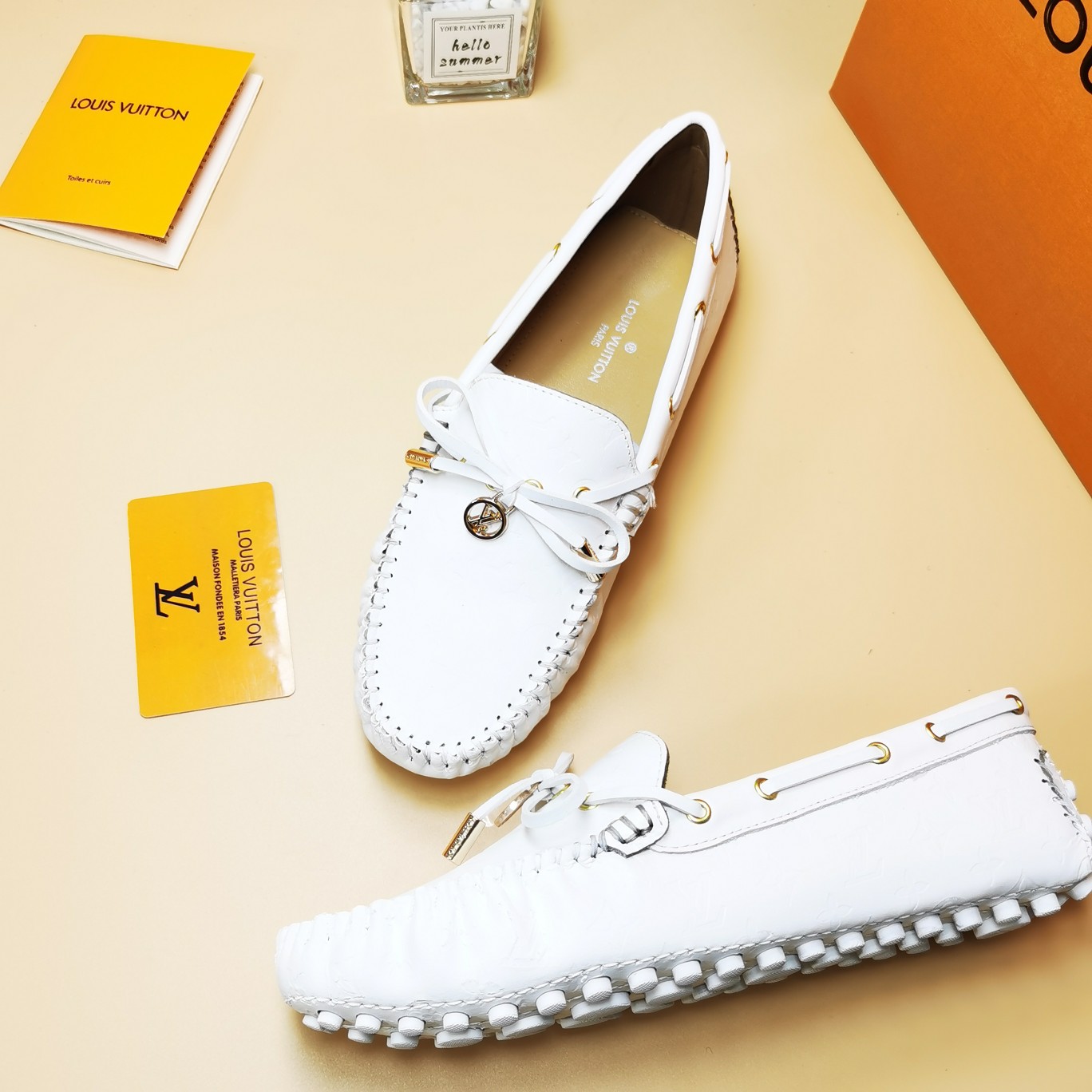 LV flat white shoe cawhide sheepskin 35-46