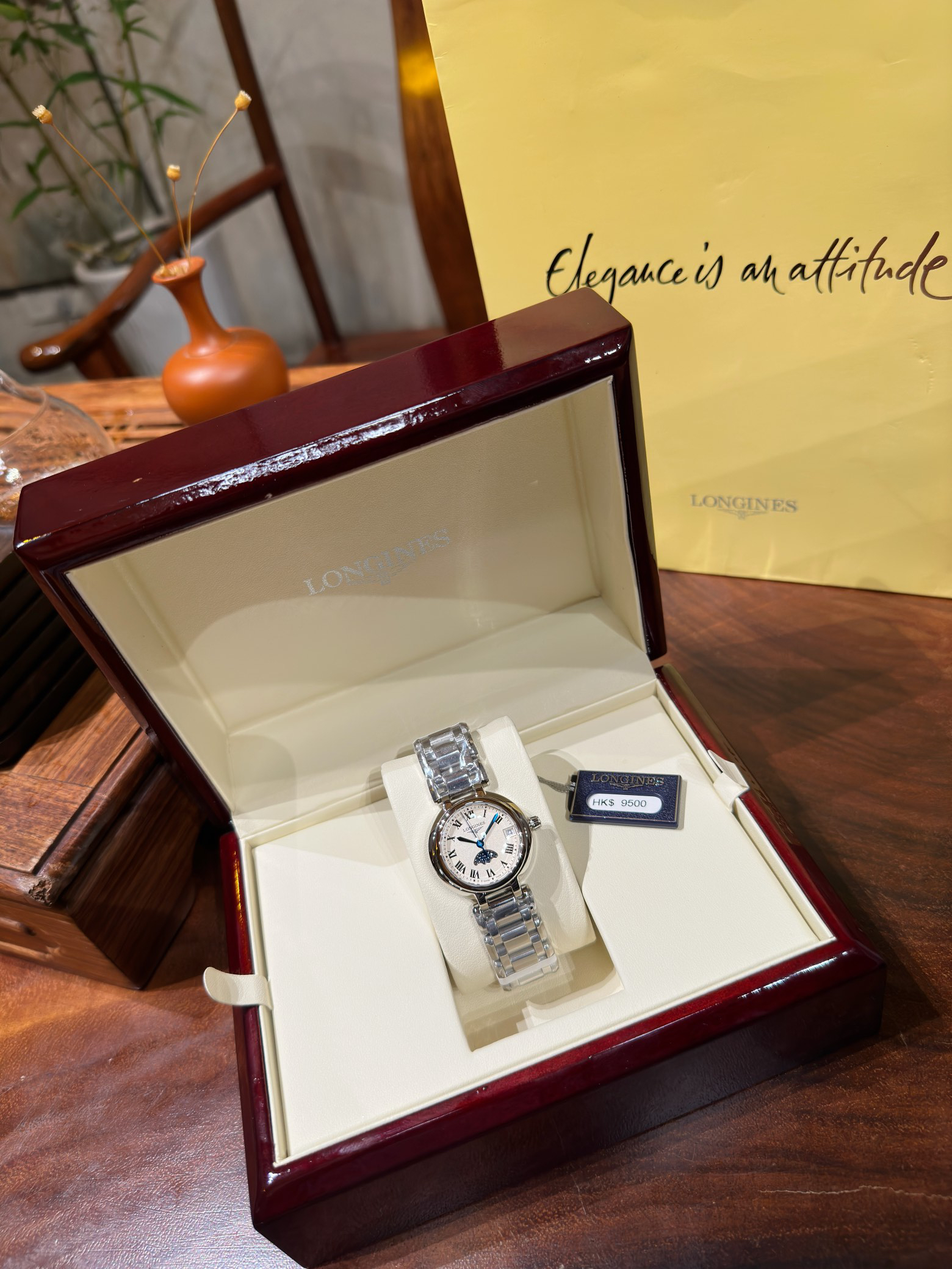 Longines Heart Moon series L8.115.4.71.6 Moon Phase Watch Blue Tempered Hands 30.5mm